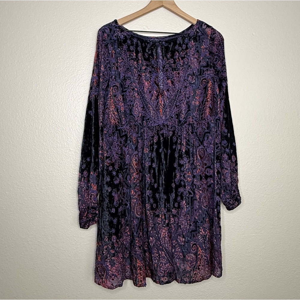Free People Mirror, Mirror Long Sleeve Velvet Minidress, size M - Picture 4 of 6